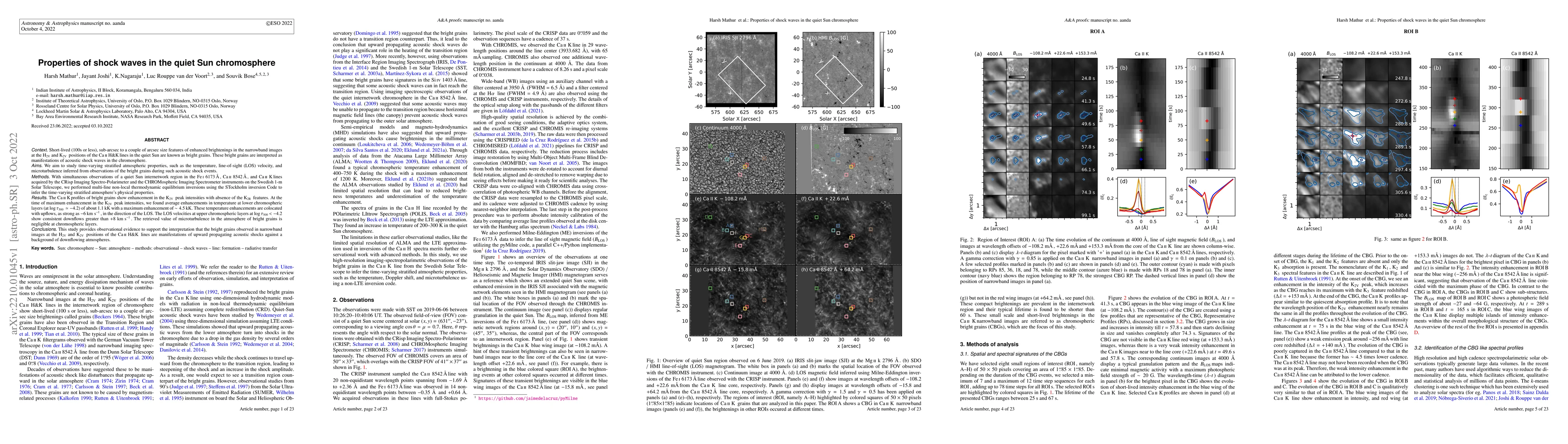 Thumbnail for Properties of shock waves in the quiet Sun chromosphere