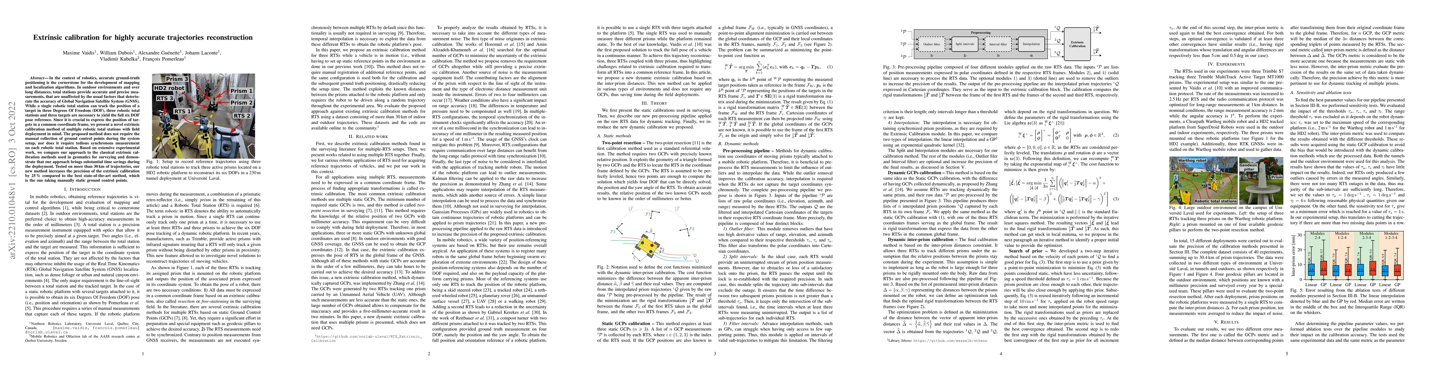 Thumbnail for Extrinsic calibration for highly accurate trajectories reconstruction