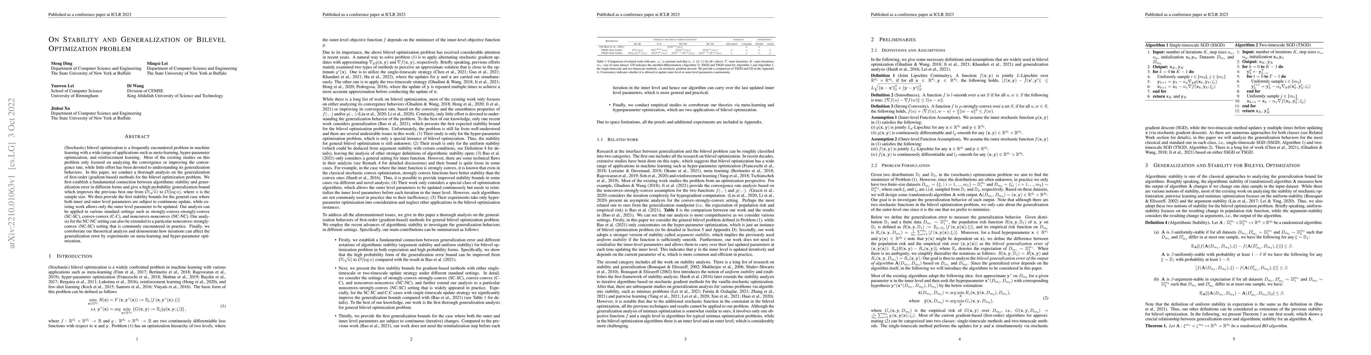 Thumbnail for On Stability and Generalization of Bilevel Optimization Problem