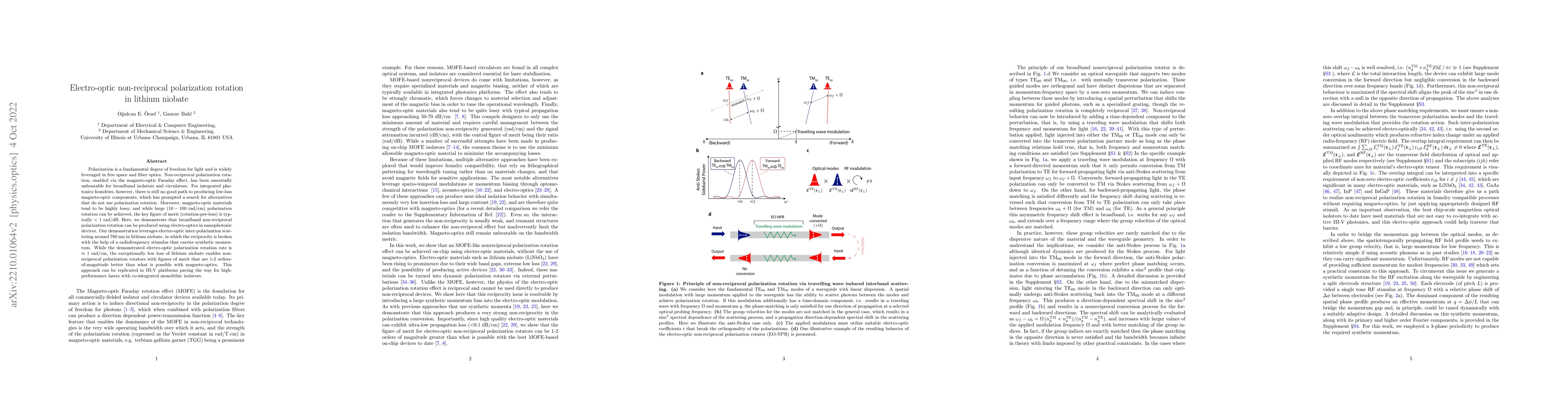 Thumbnail for Electro-optic non-reciprocal polarization rotation in lithium niobate