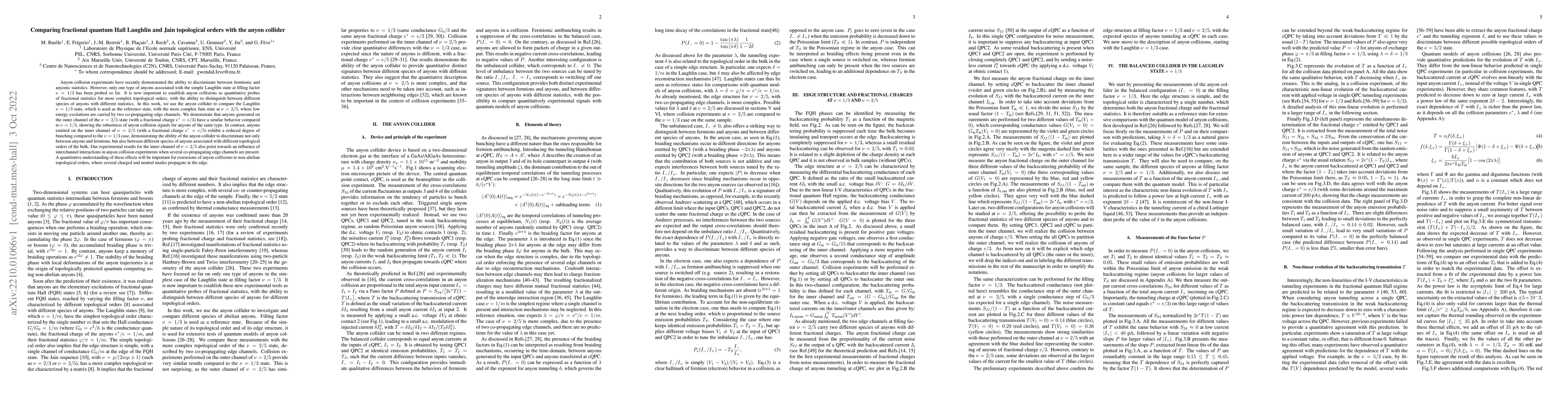 Thumbnail for Comparing fractional quantum Hall Laughlin and Jain topological orders
  with the anyon collider