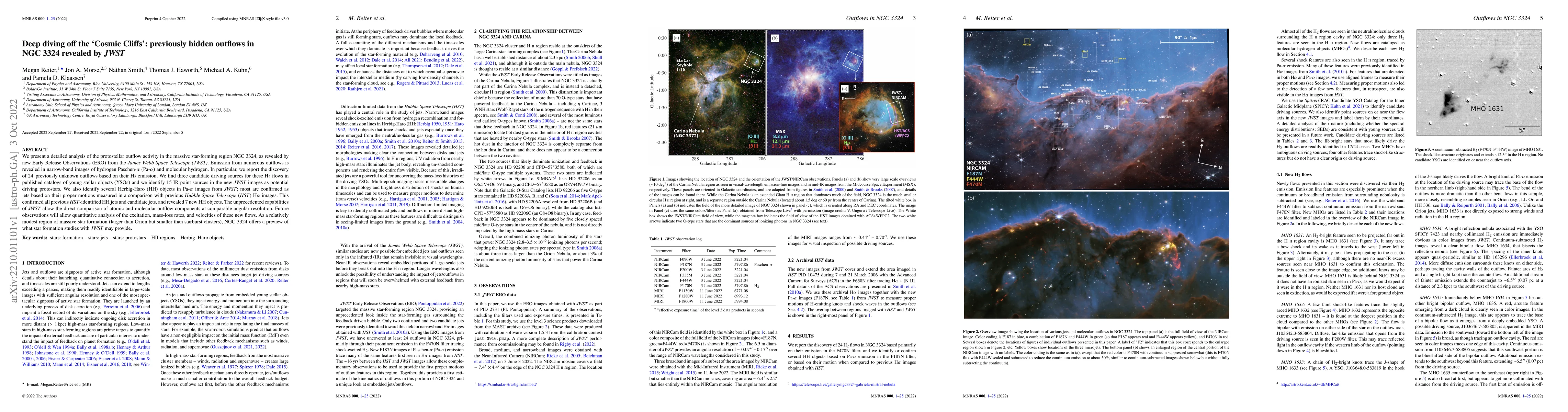 Thumbnail for Deep diving off the `Cosmic Cliffs': previously hidden outflows in NGC
  3324 revealed by JWST