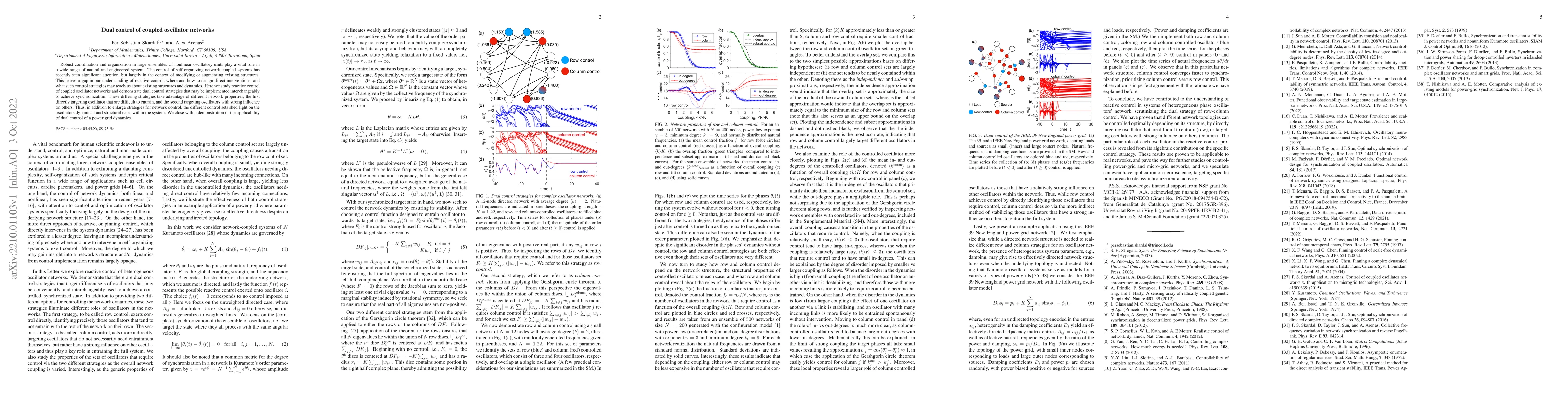 Thumbnail for Dual control of coupled oscillator networks