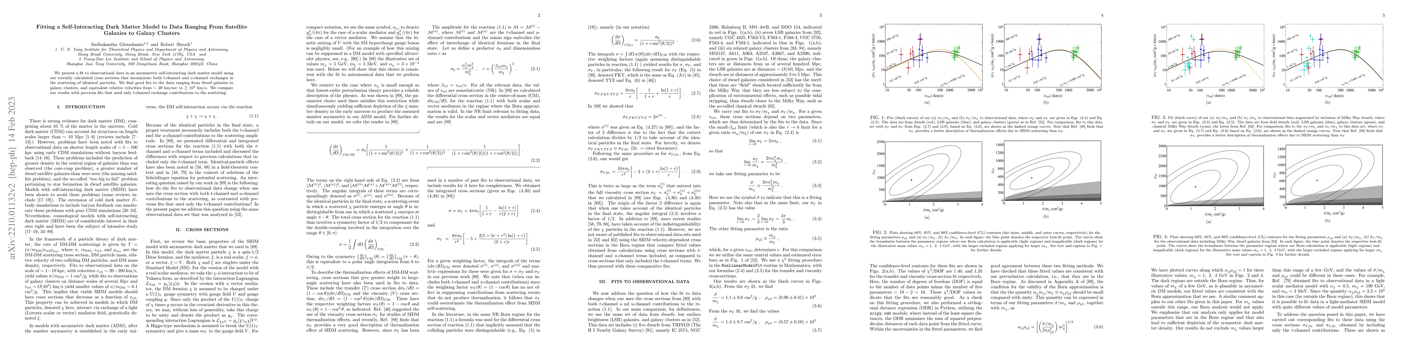 Thumbnail for Fitting a Self-Interacting Dark Matter Model to Data Ranging From
  Satellite Galaxies to Galaxy Clusters
