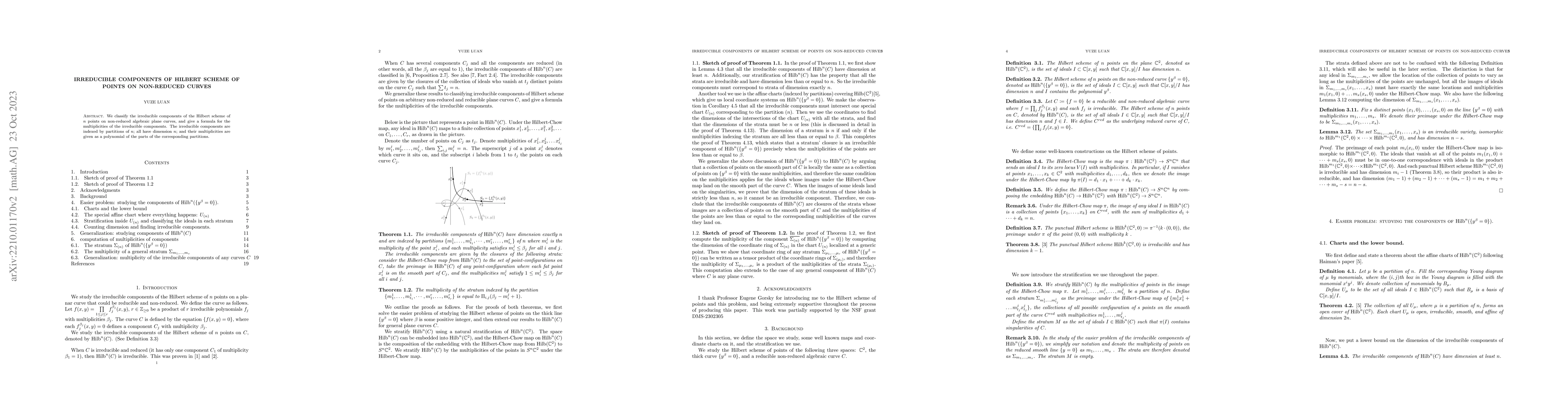 Thumbnail for Irreducible components of Hilbert scheme of points on non-reduced curves