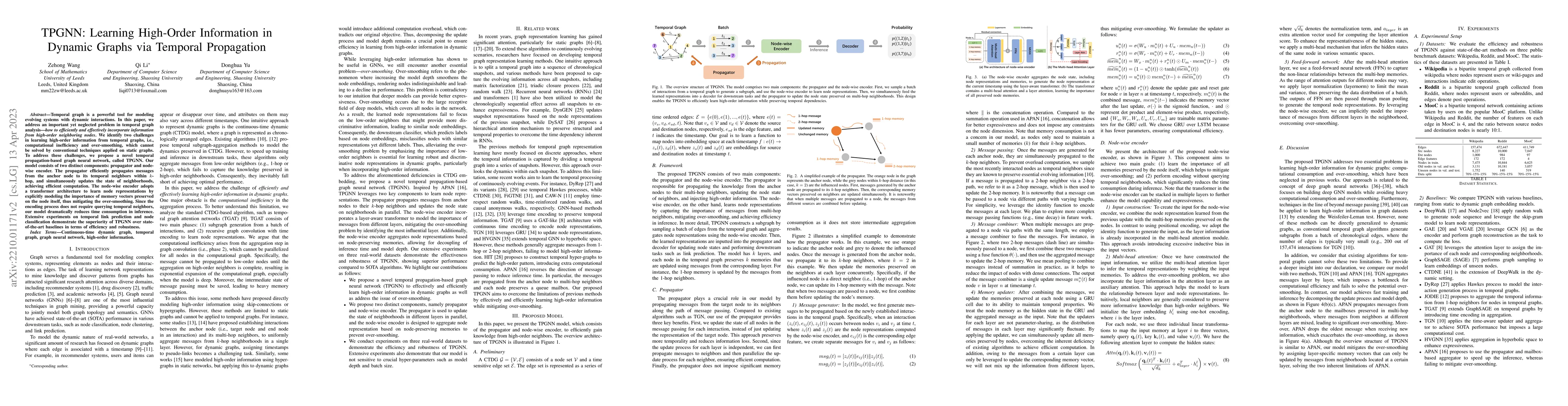 Thumbnail for TPGNN: Learning High-order Information in Dynamic Graphs via Temporal
  Propagation