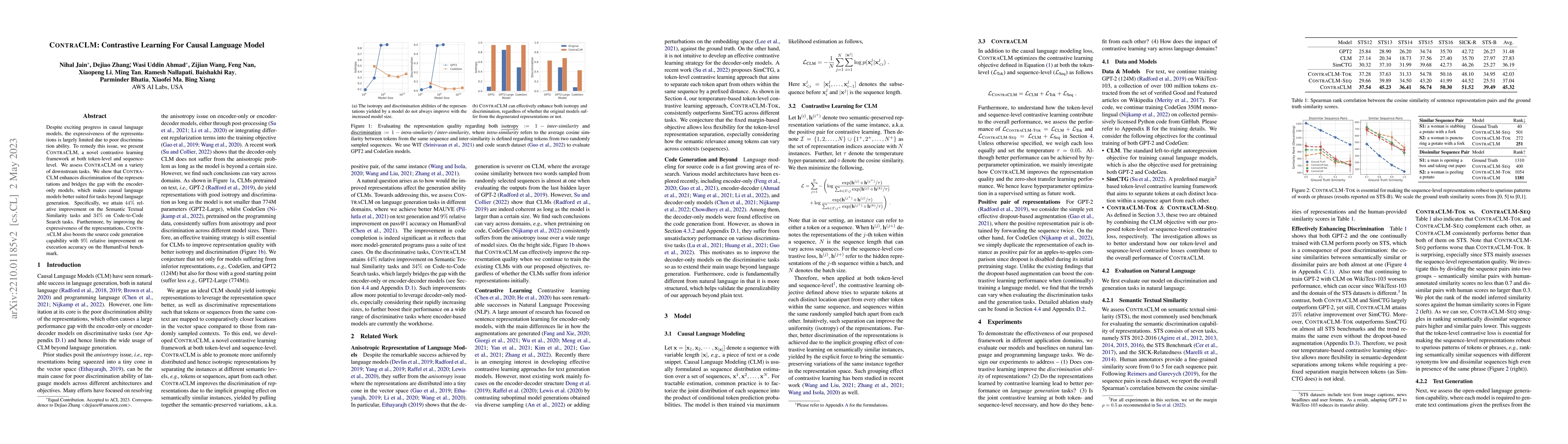Thumbnail for ContraCLM: Contrastive Learning For Causal Language Model