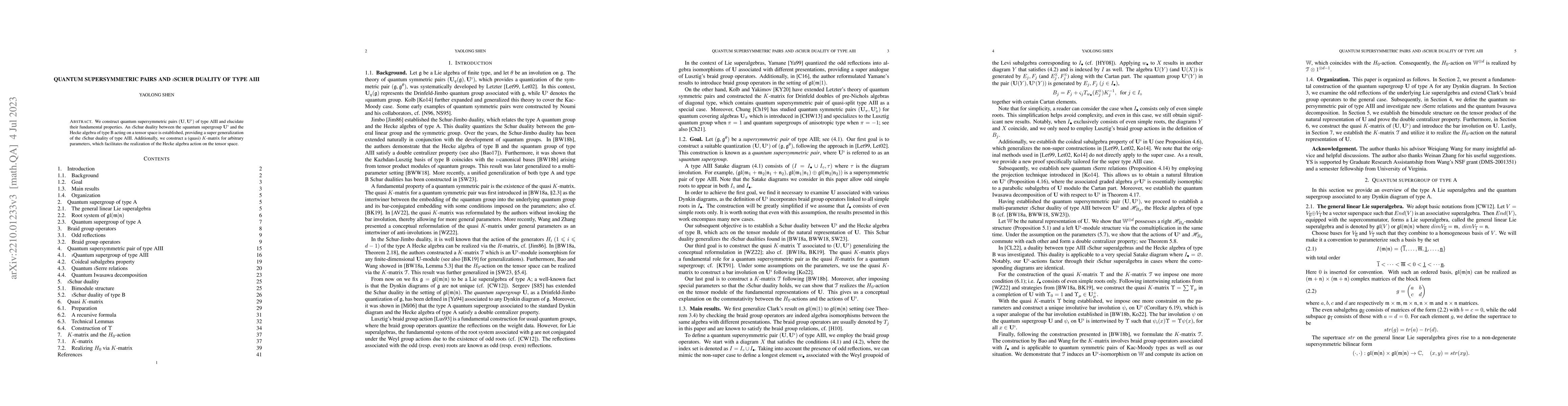 Thumbnail for Quantum supersymmetric pairs and $\imath$Schur duality of type AIII