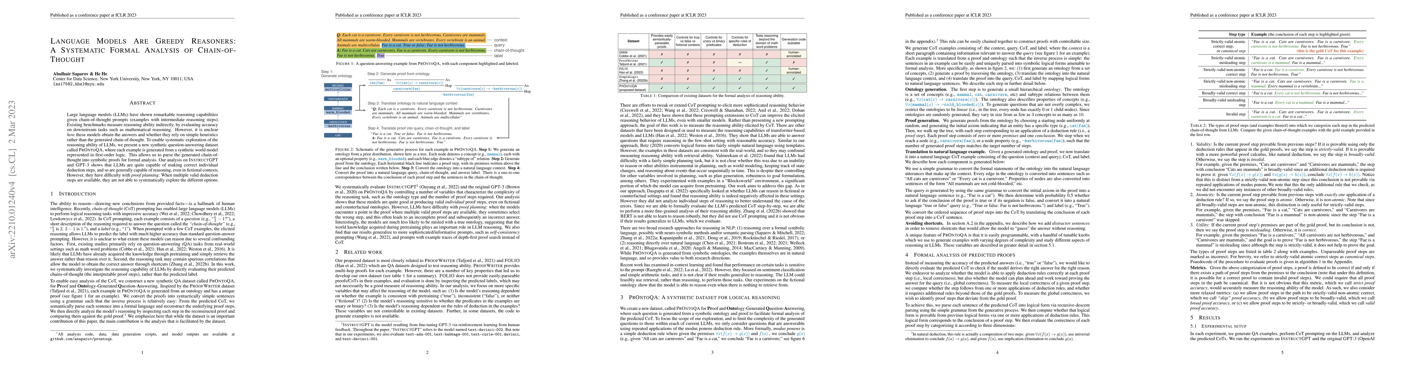 Thumbnail for Language Models Are Greedy Reasoners: A Systematic Formal Analysis of
  Chain-of-Thought