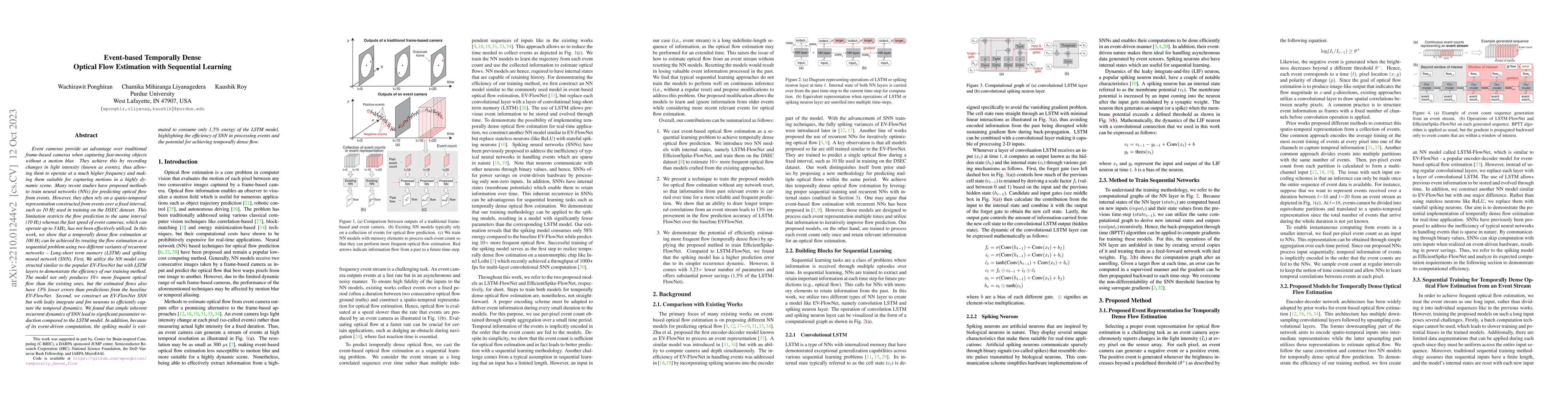 Thumbnail for Event-based Temporally Dense Optical Flow Estimation with Sequential
  Learning