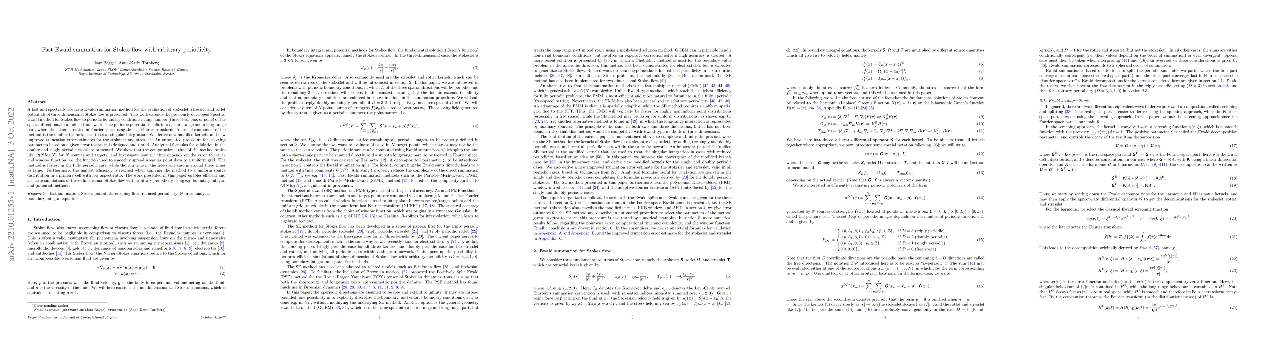 Thumbnail for Fast Ewald summation for Stokes flow with arbitrary periodicity