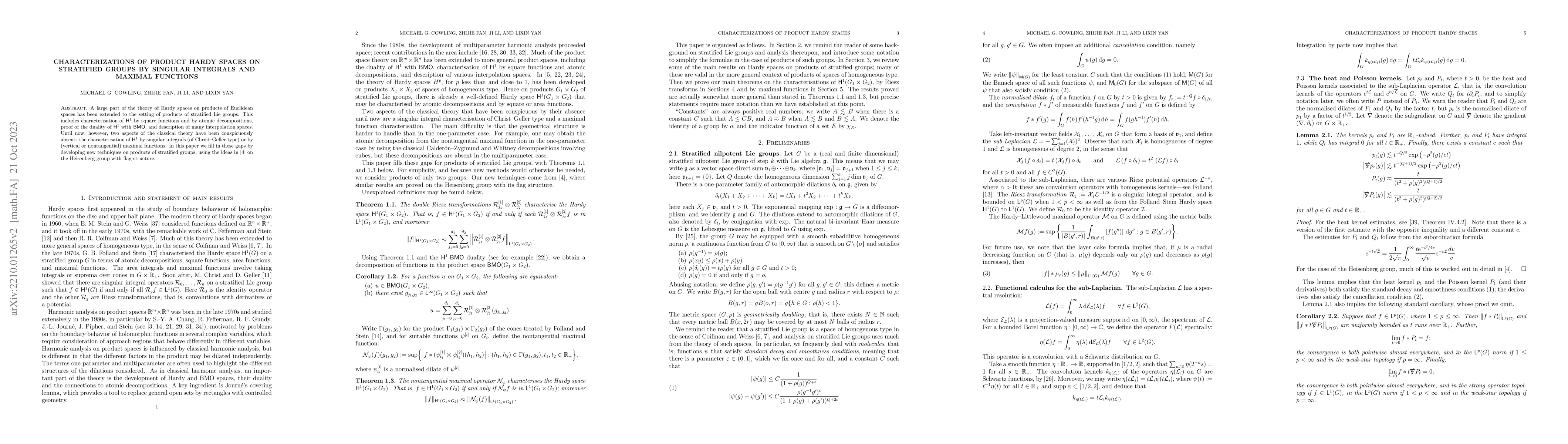 Thumbnail for Characterizations of product Hardy spaces on stratified groups by
  singular integrals and maximal functions