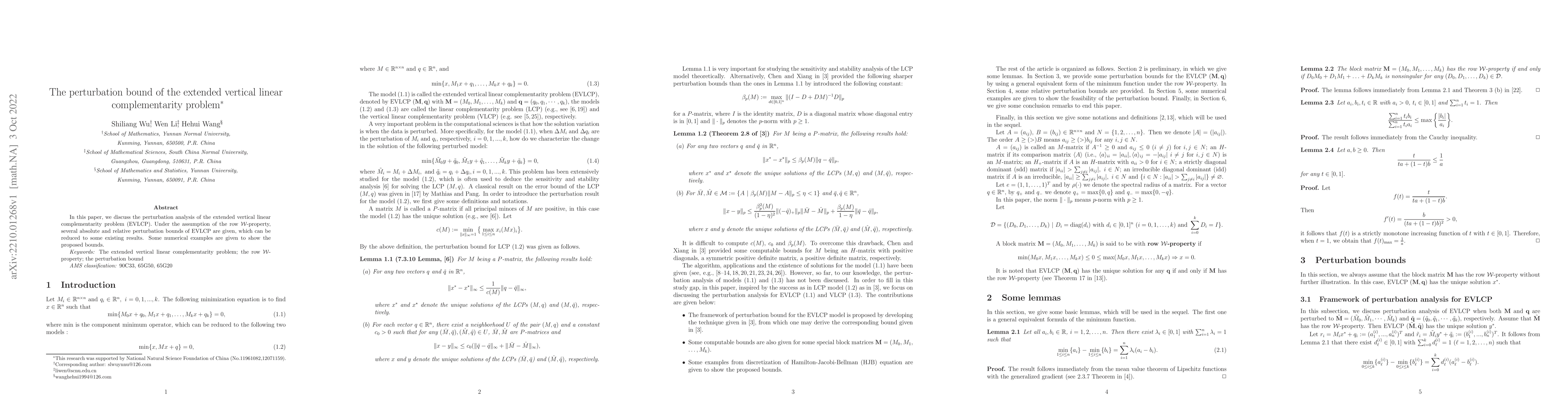 Thumbnail for The perturbation bound of the extended vertical linear complementarity
  problem