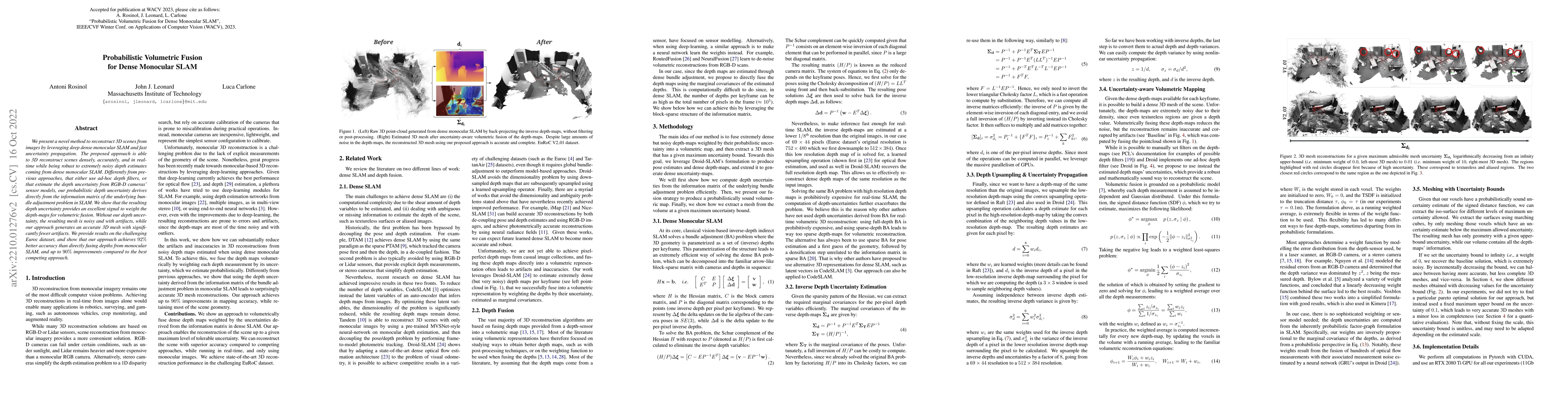 Thumbnail for Probabilistic Volumetric Fusion for Dense Monocular SLAM