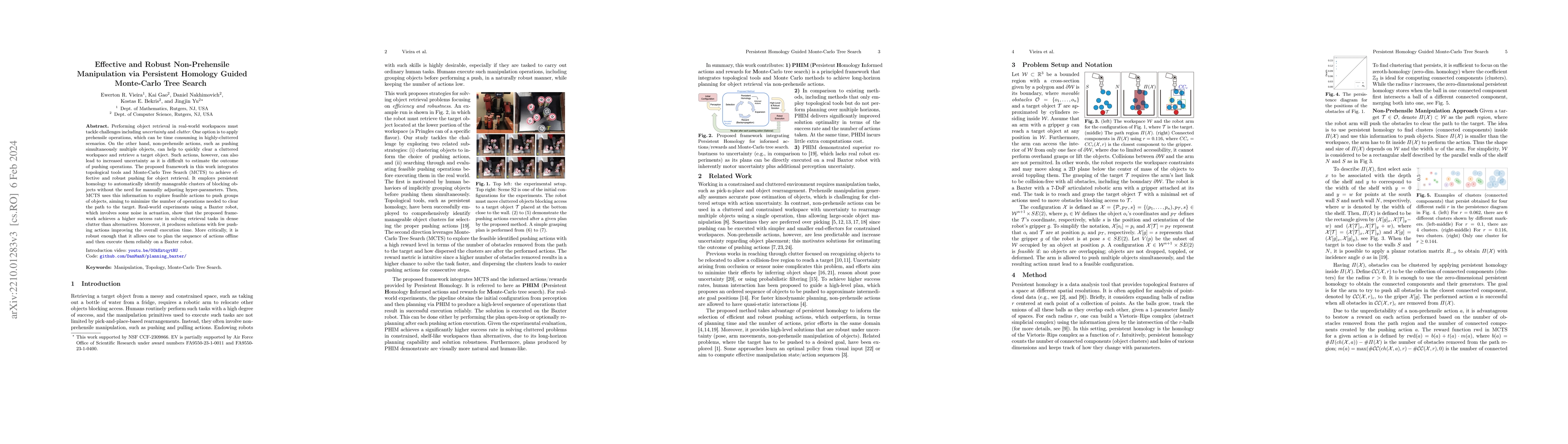 Thumbnail for Effective and Robust Non-Prehensile Manipulation via Persistent Homology
  Guided Monte-Carlo Tree Search