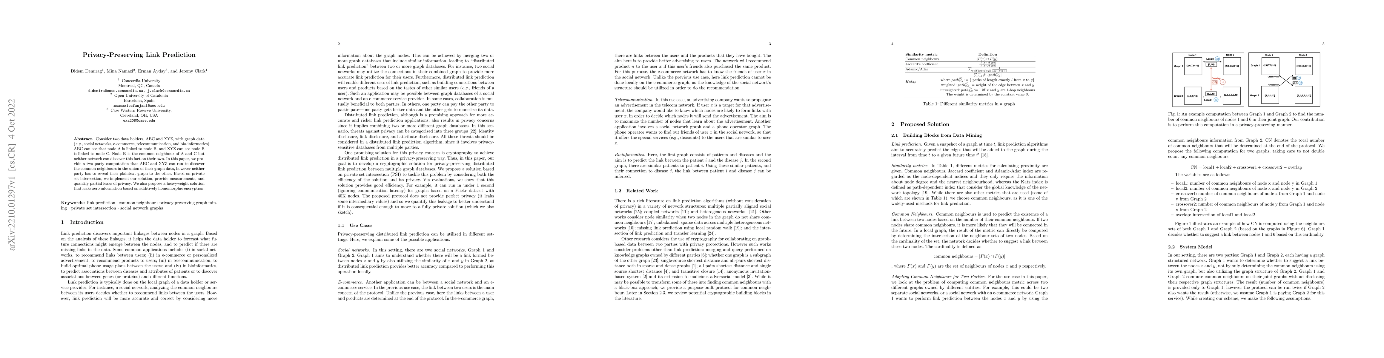 Thumbnail for Privacy-Preserving Link Prediction