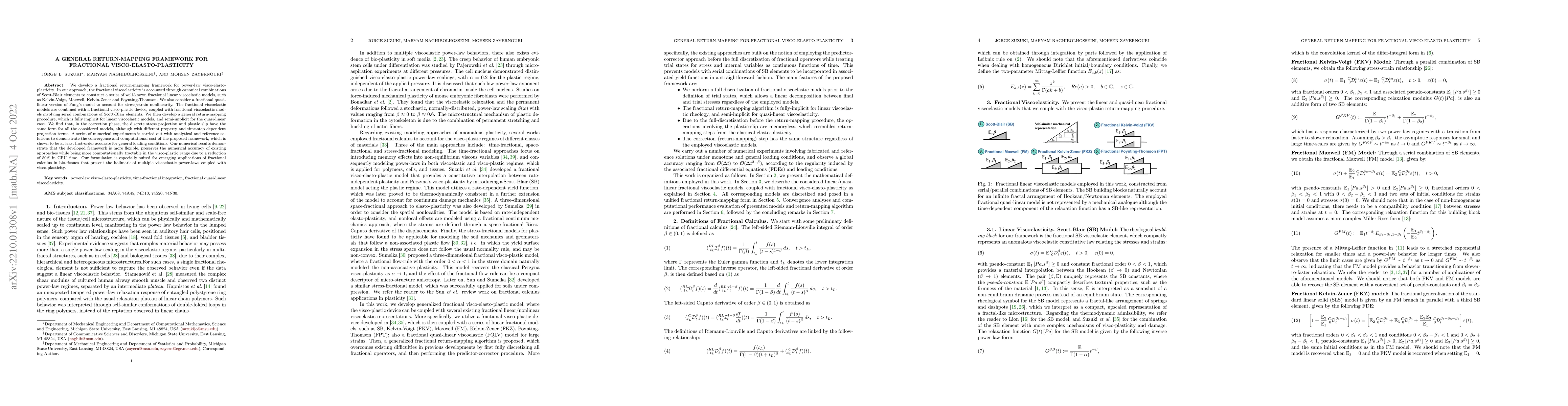 Thumbnail for A General Return-Mapping Framework for Fractional
  Visco-Elasto-Plasticity