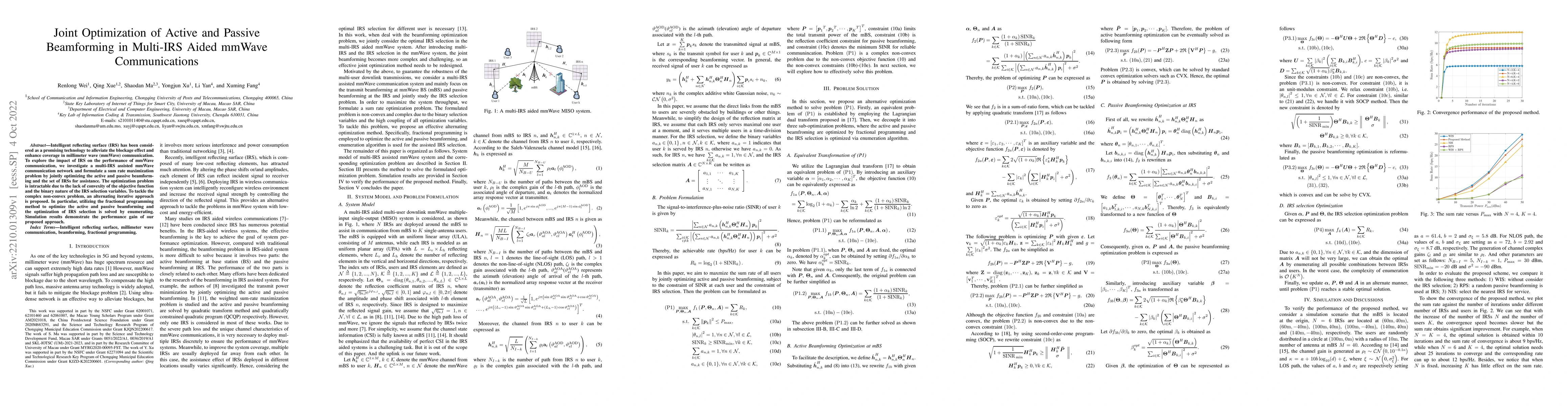 Thumbnail for Joint Optimization of Active and Passive Beamforming in Multi-IRS Aided
  mmWave Communications