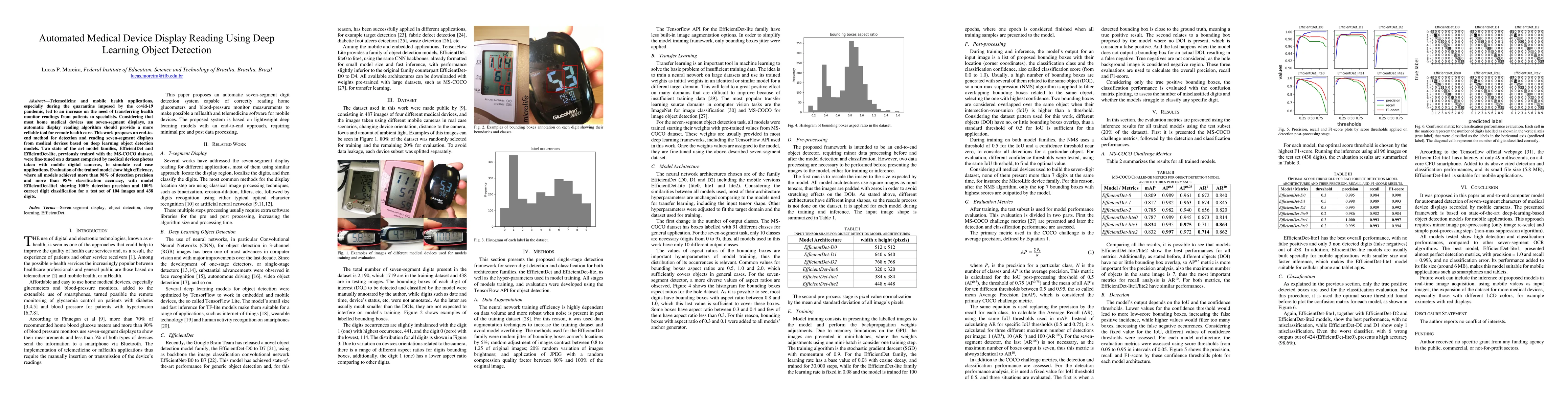 Thumbnail for Automated Medical Device Display Reading Using Deep Learning Object
  Detection