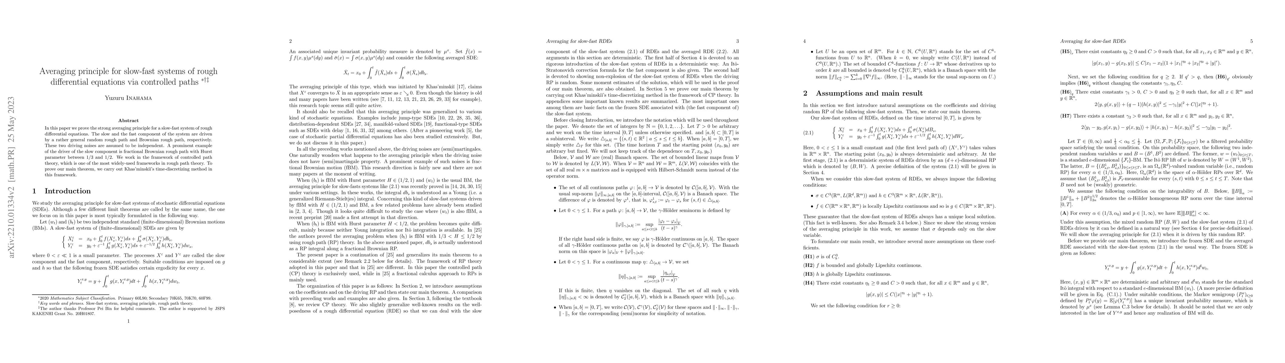 Thumbnail for Averaging principle for slow-fast systems of rough differential
  equations via controlled paths