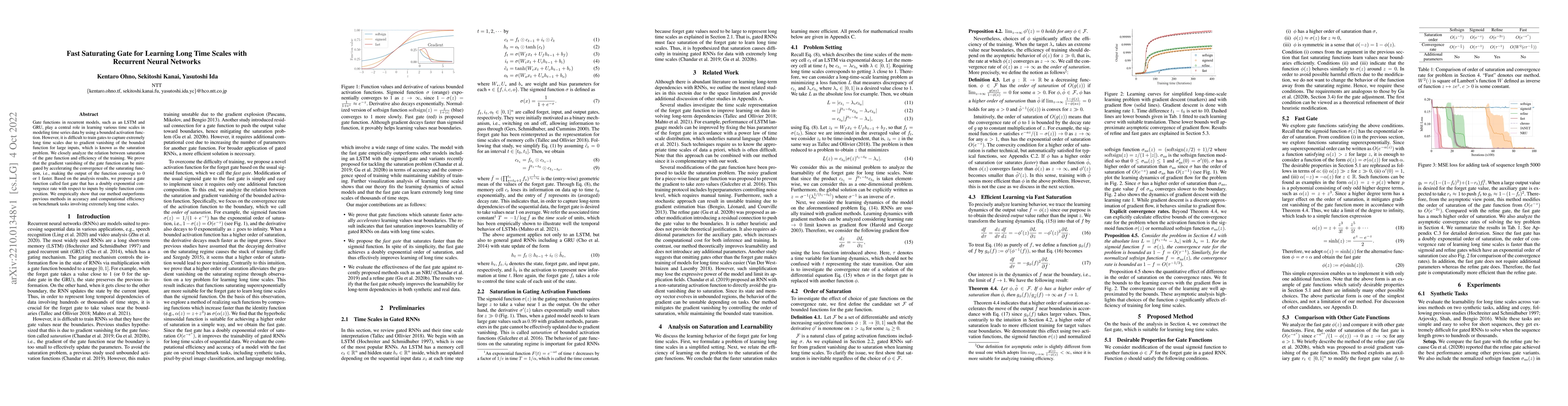 Thumbnail for Fast Saturating Gate for Learning Long Time Scales with Recurrent Neural
  Networks