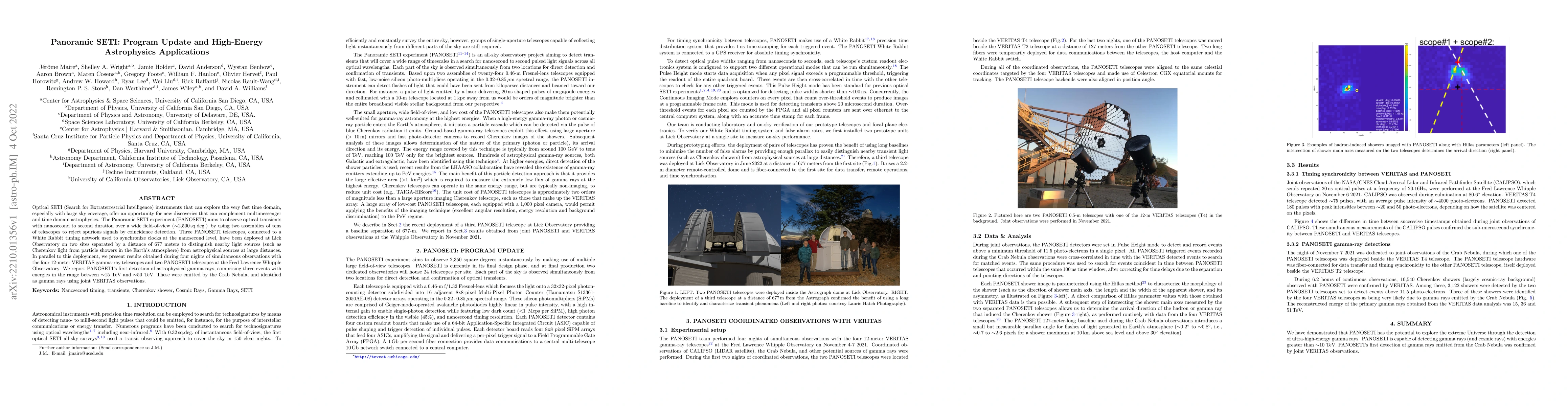 Thumbnail for Panoramic SETI: Program Update and High-Energy Astrophysics Applications