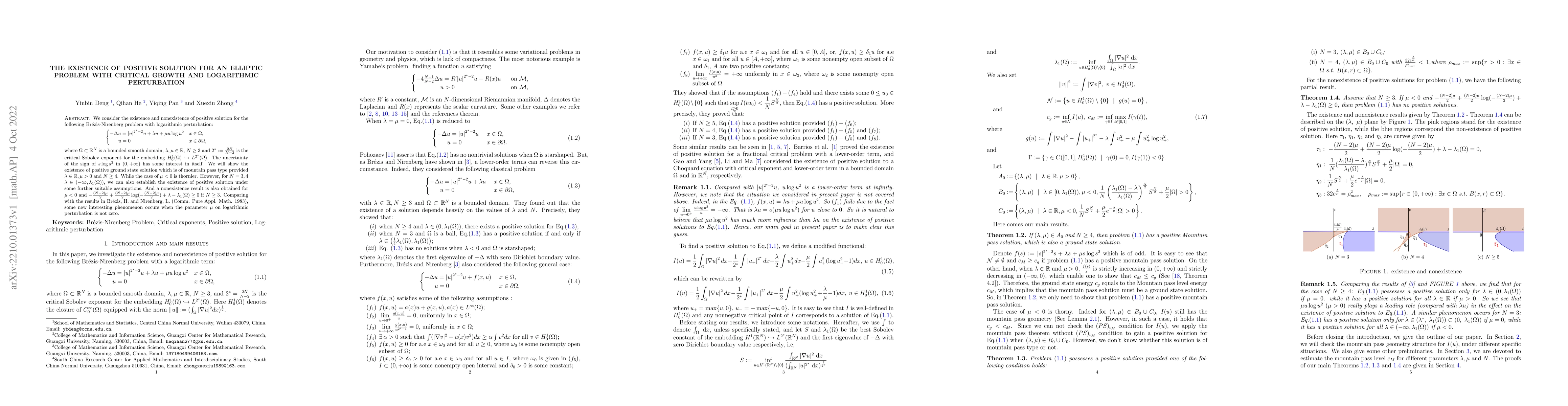 Thumbnail for The existence of positive solution for an elliptic problem with critical
  growth and logarithmic perturbation