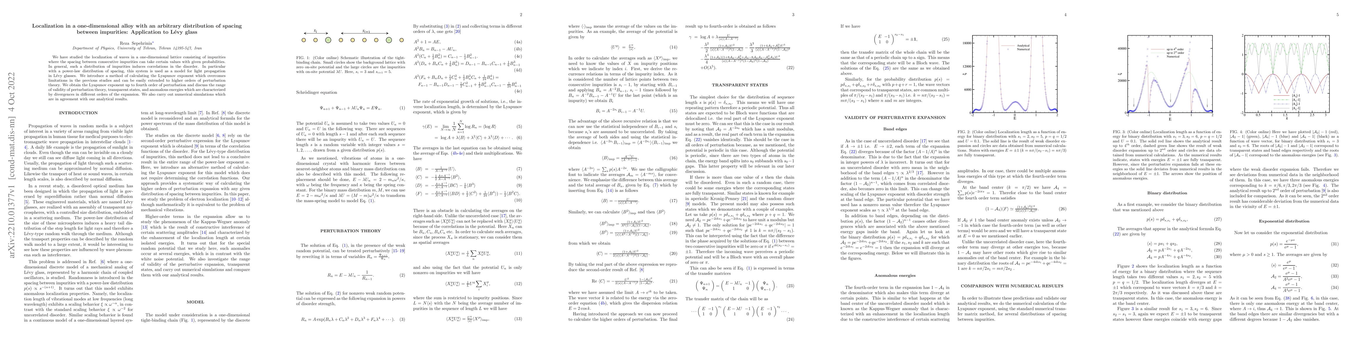 Thumbnail for Localization in a one-dimensional alloy with an arbitrary distribution
  of spacing between impurities: Application to L\'{e}vy glass
