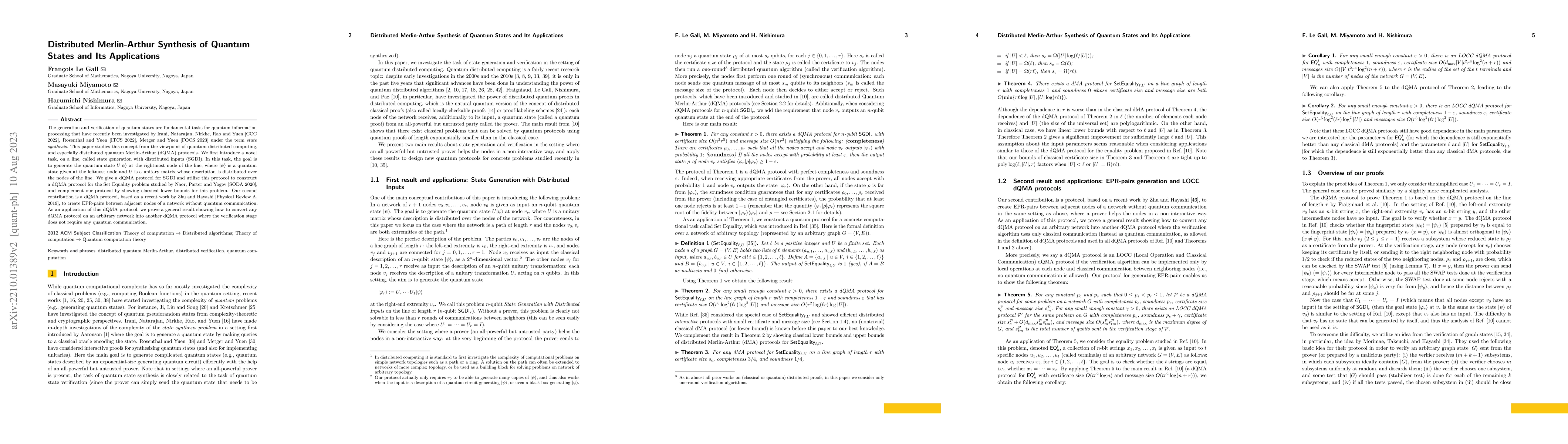 Thumbnail for Distributed Merlin-Arthur Synthesis of Quantum States and Its
  Applications