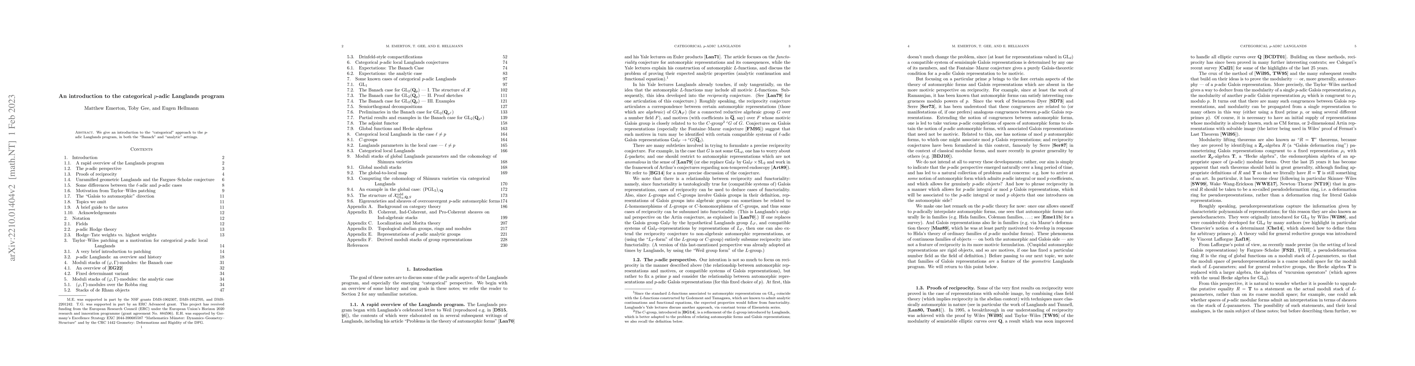 Thumbnail for An introduction to the categorical p-adic Langlands program