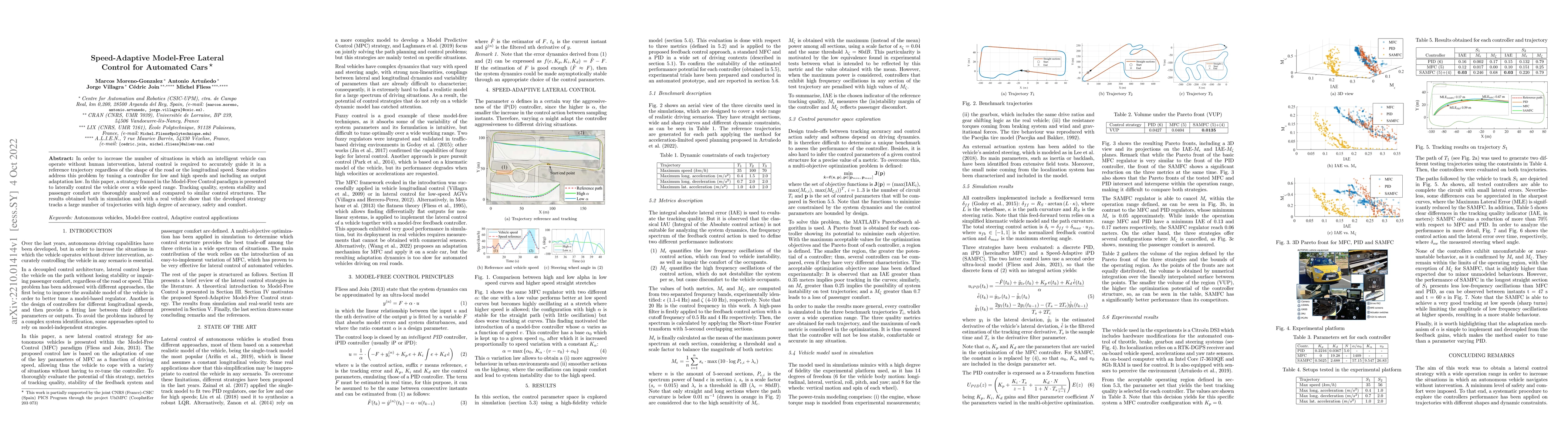 Thumbnail for Speed-Adaptive Model-Free Lateral Control for Automated Cars