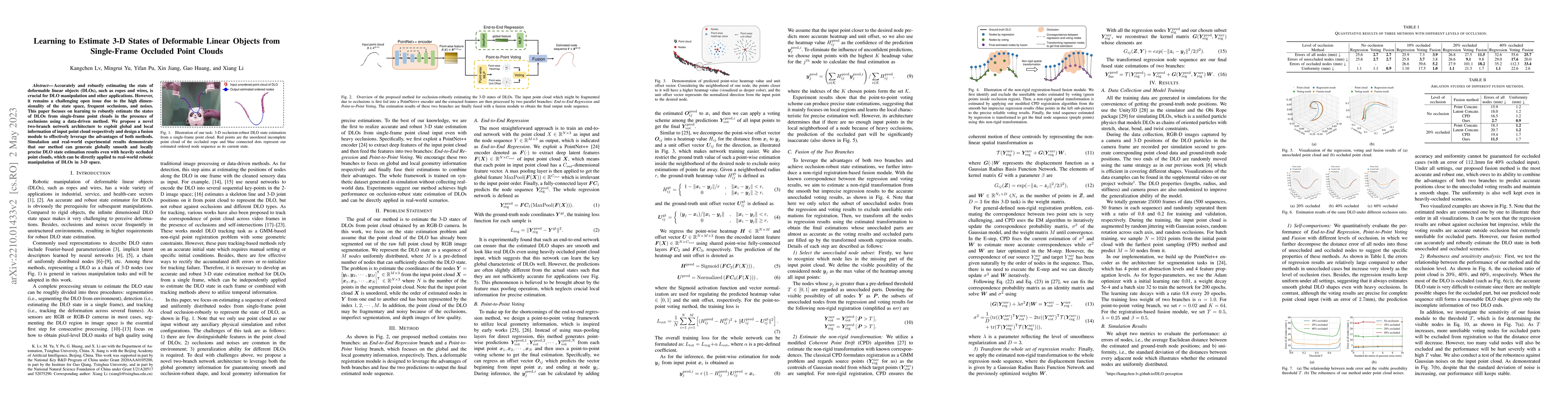 Thumbnail for Learning to Estimate 3-D States of Deformable Linear Objects from
  Single-Frame Occluded Point Clouds