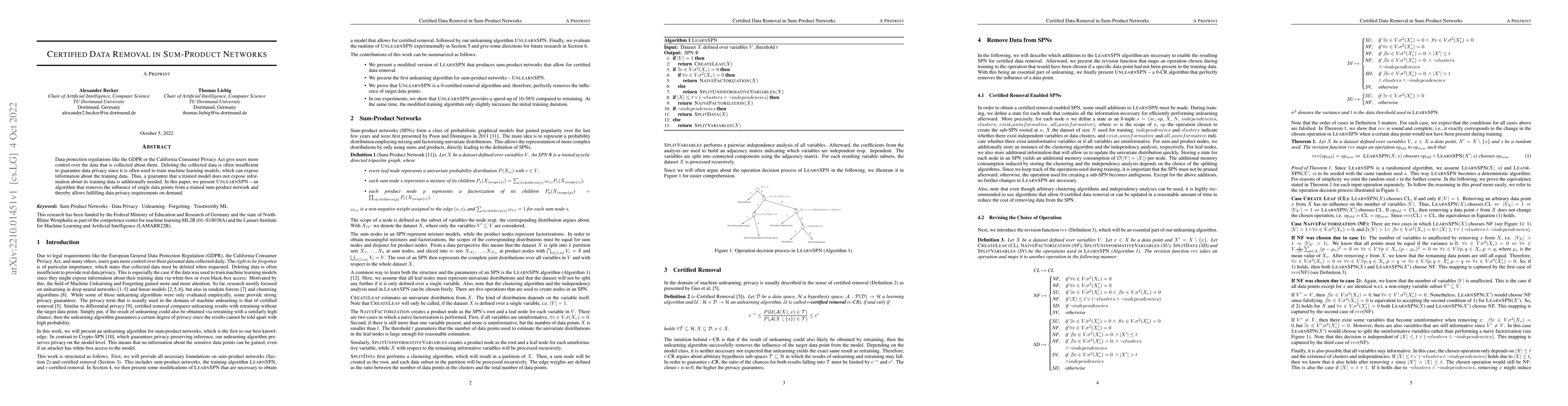 Thumbnail for Certified Data Removal in Sum-Product Networks