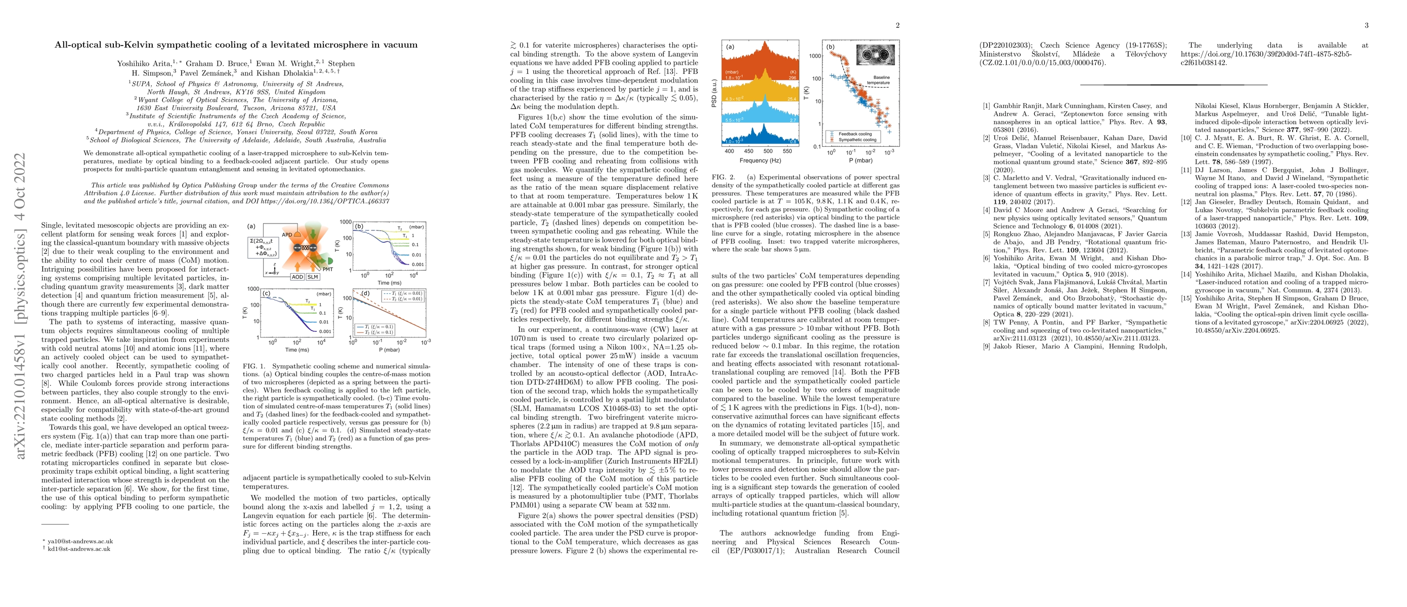 Thumbnail for All-optical sub-Kelvin sympathetic cooling of a levitated microsphere in
  vacuum