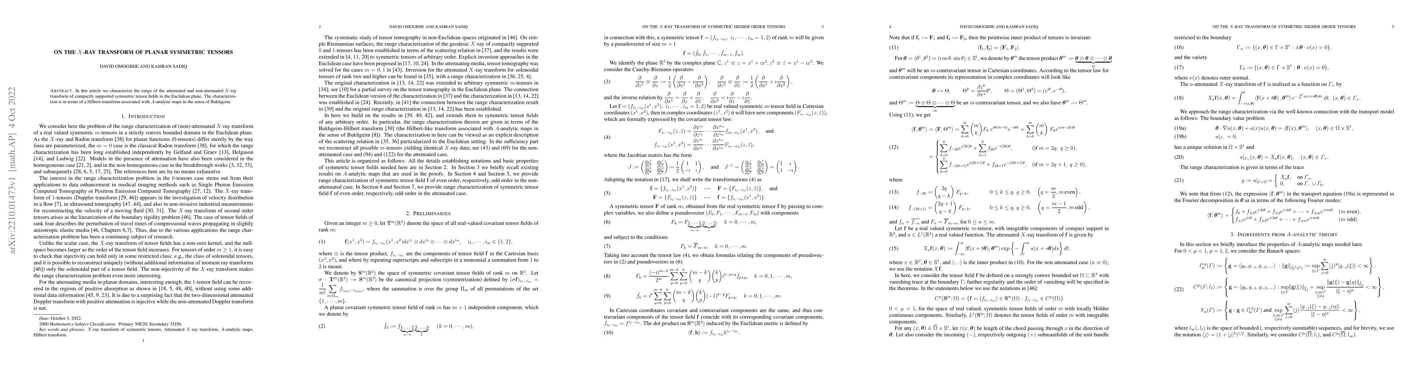 Thumbnail for On the $X$-ray transform of symmetric higher order tensors