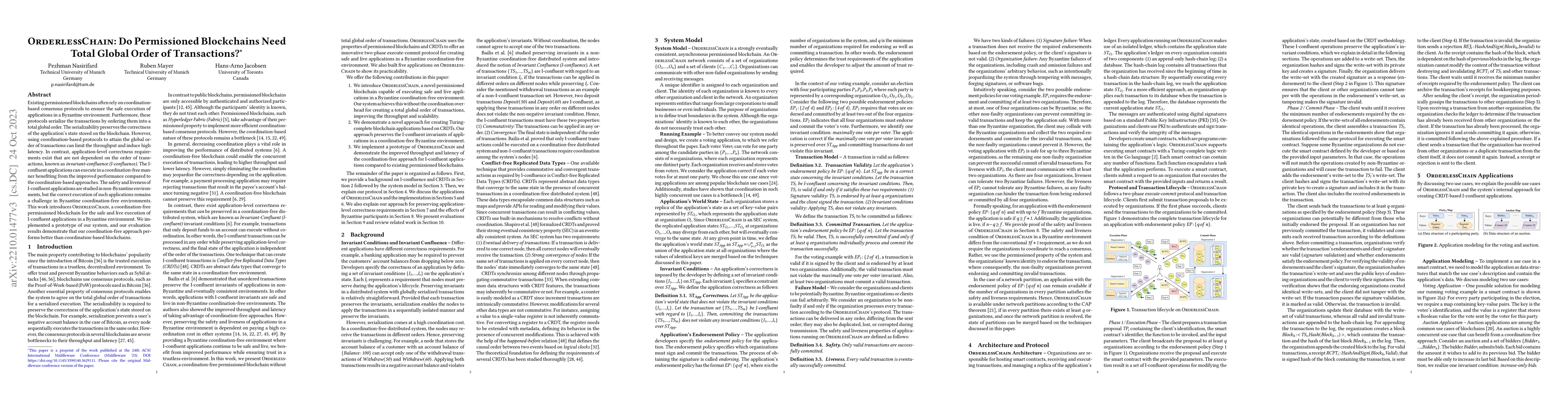 Thumbnail for OrderlessChain: Do Permissioned Blockchains Need Total Global Order of
  Transactions?
