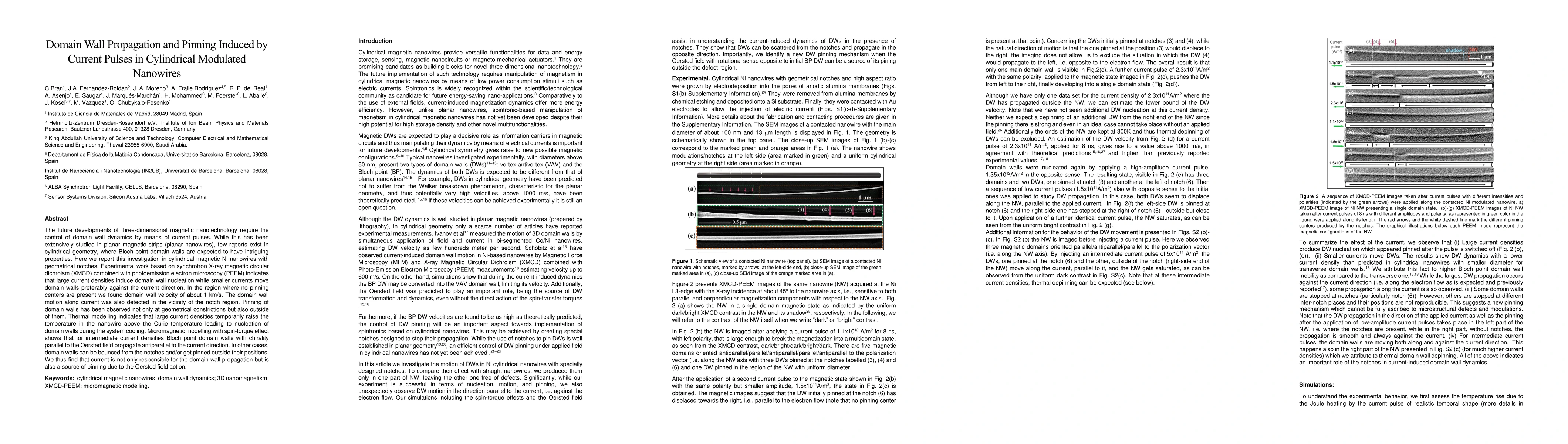 Thumbnail for Domain Wall Propagation and Pinning Induced by Current Pulses in
  Cylindrical Modulated Nanowires