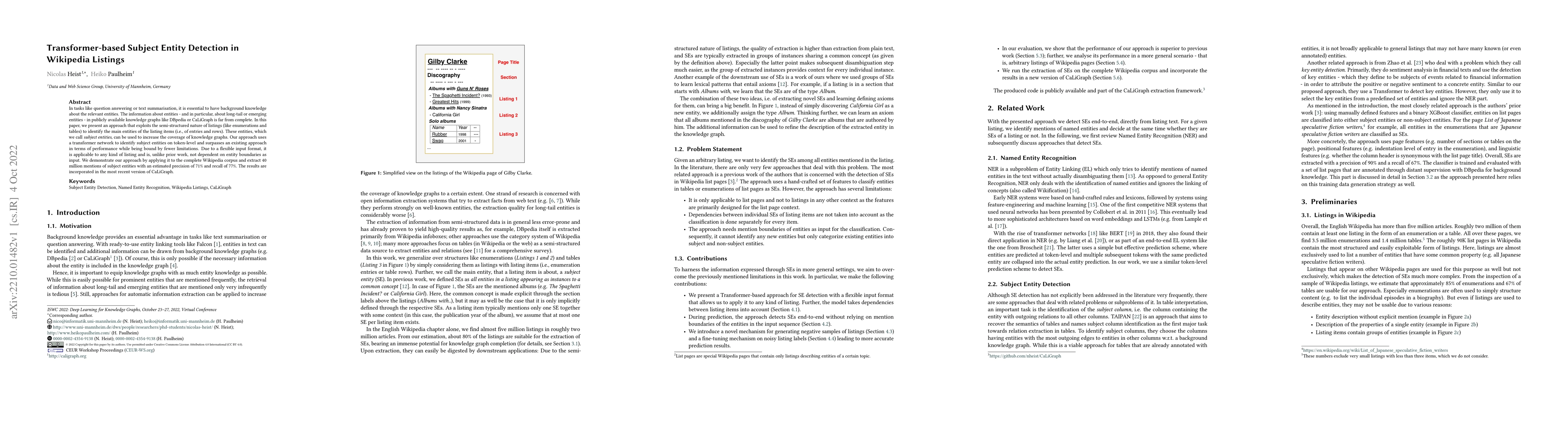 Thumbnail for Transformer-based Subject Entity Detection in Wikipedia Listings