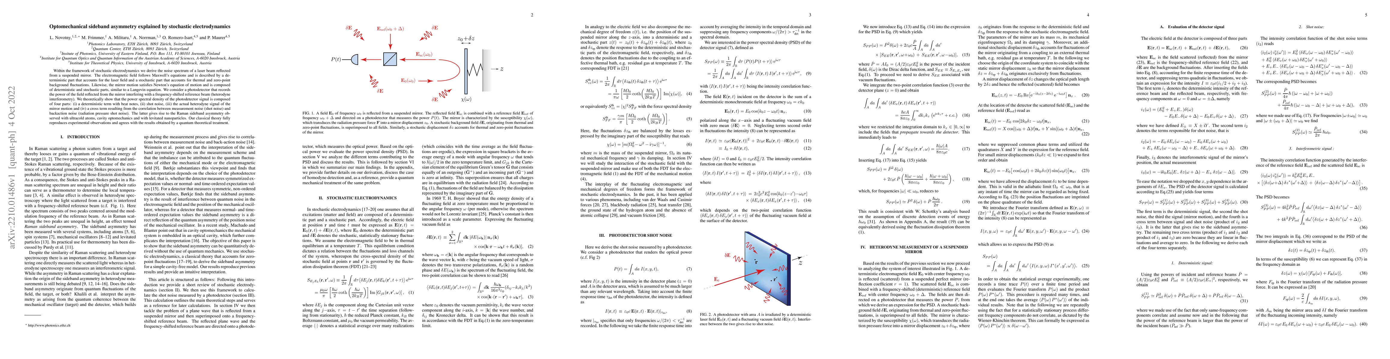 Thumbnail for Optomechanical sideband asymmetry explained by stochastic
  electrodynamics