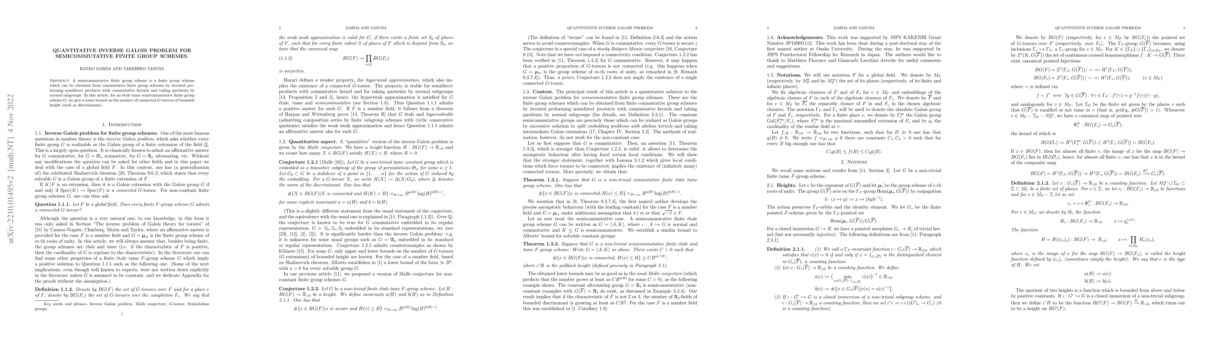 Thumbnail for Quantitative inverse Galois problem for semicommutative finite group
  schemes