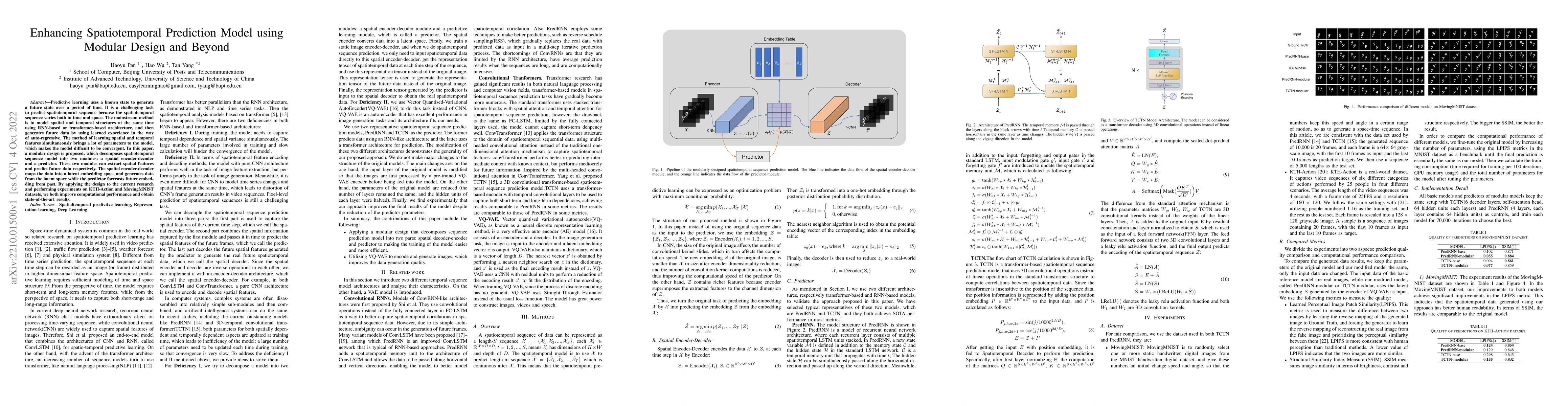 Thumbnail for Enhancing Spatiotemporal Prediction Model using Modular Design and
  Beyond