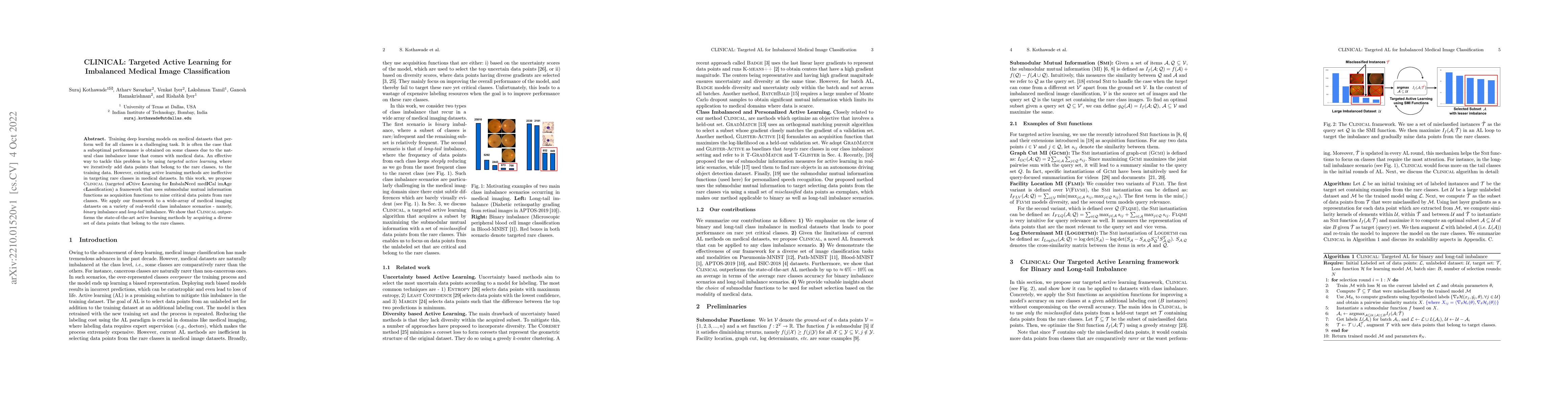 Thumbnail for CLINICAL: Targeted Active Learning for Imbalanced Medical Image
  Classification