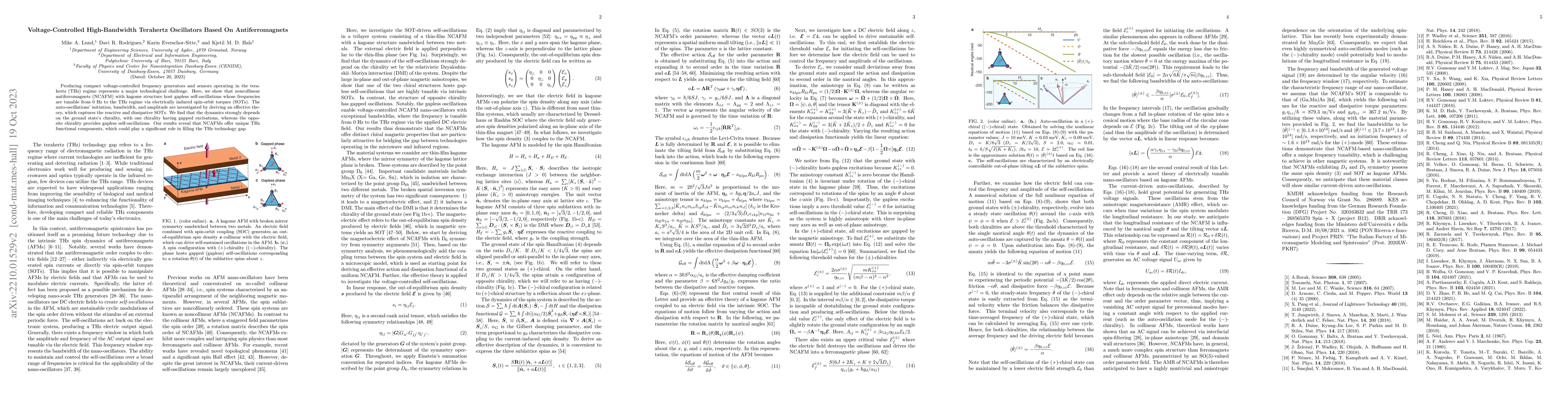 Thumbnail for Voltage-Controlled High-Bandwidth Terahertz Oscillators Based On
  Antiferromagnets