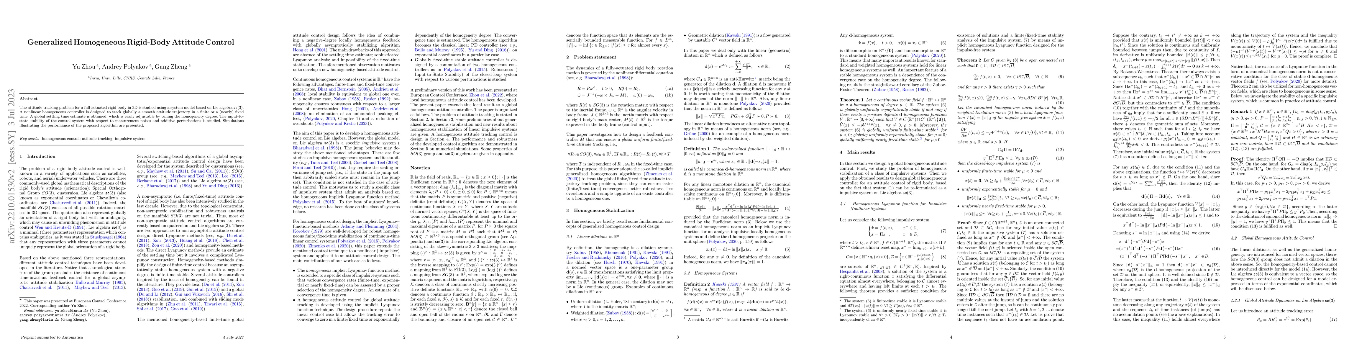 Thumbnail for Generalized Homogeneous Rigid-BodyAttitude Control