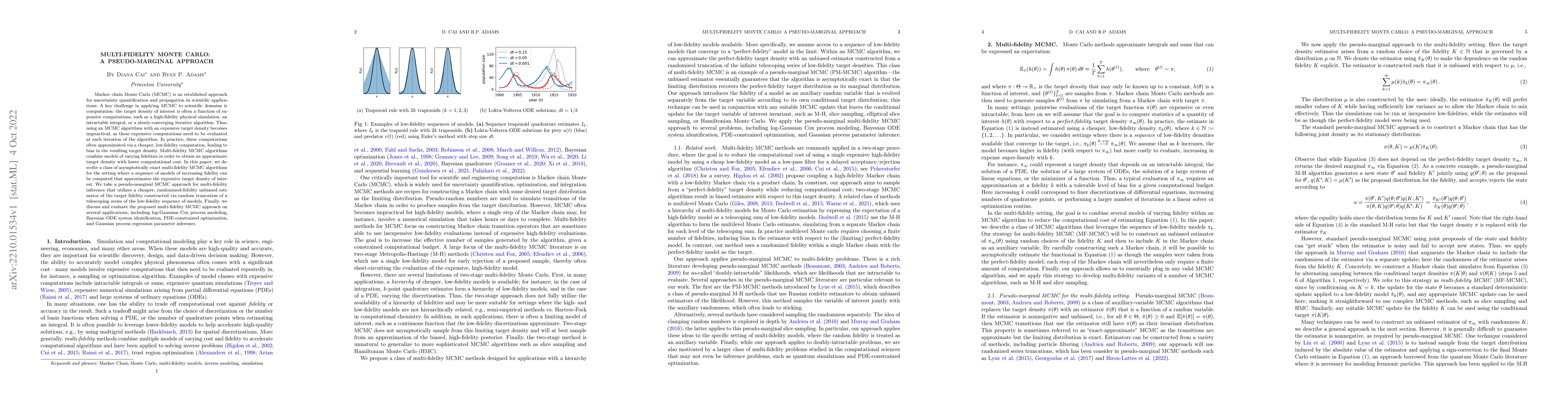 Thumbnail for Multi-fidelity Monte Carlo: a pseudo-marginal approach