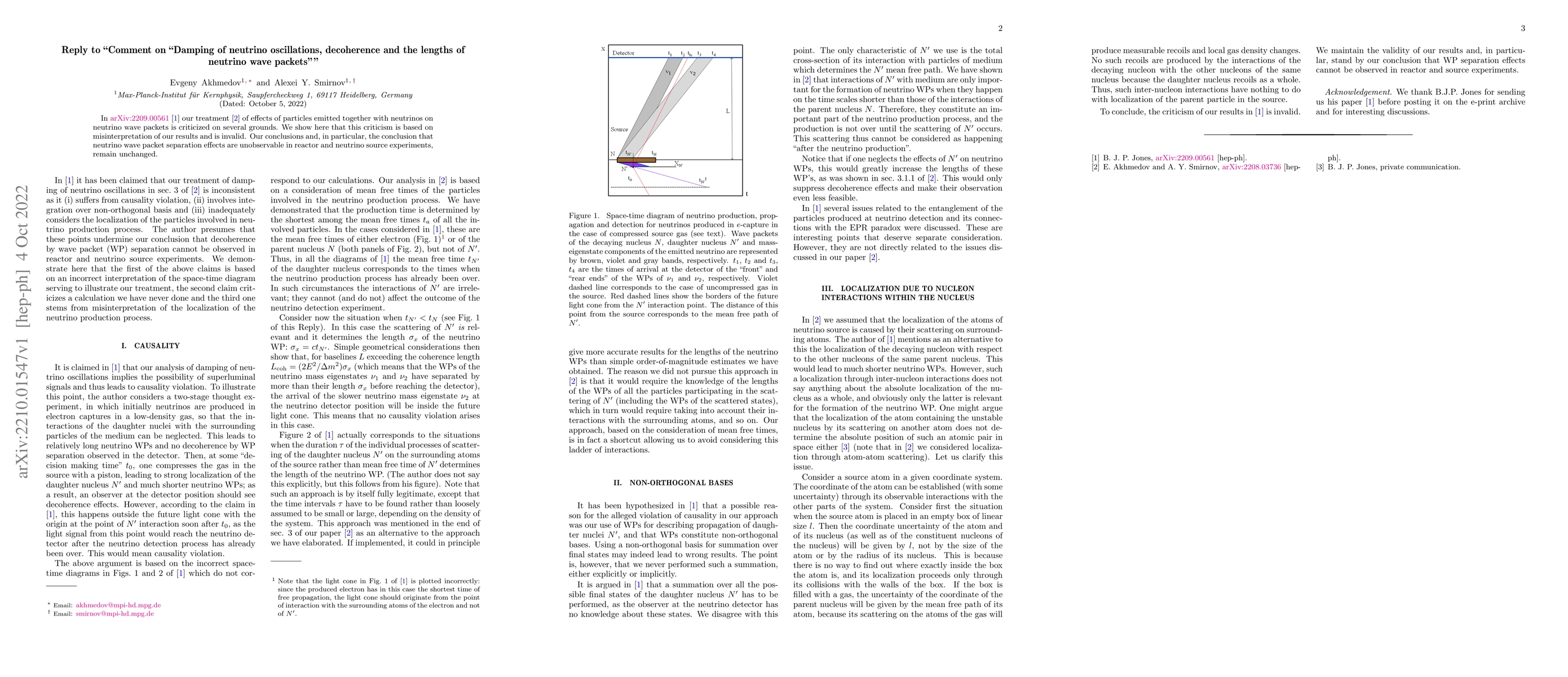Thumbnail for Reply to "Comment on "Damping of neutrino oscillations, decoherence and
  the lengths of neutrino wave packets""