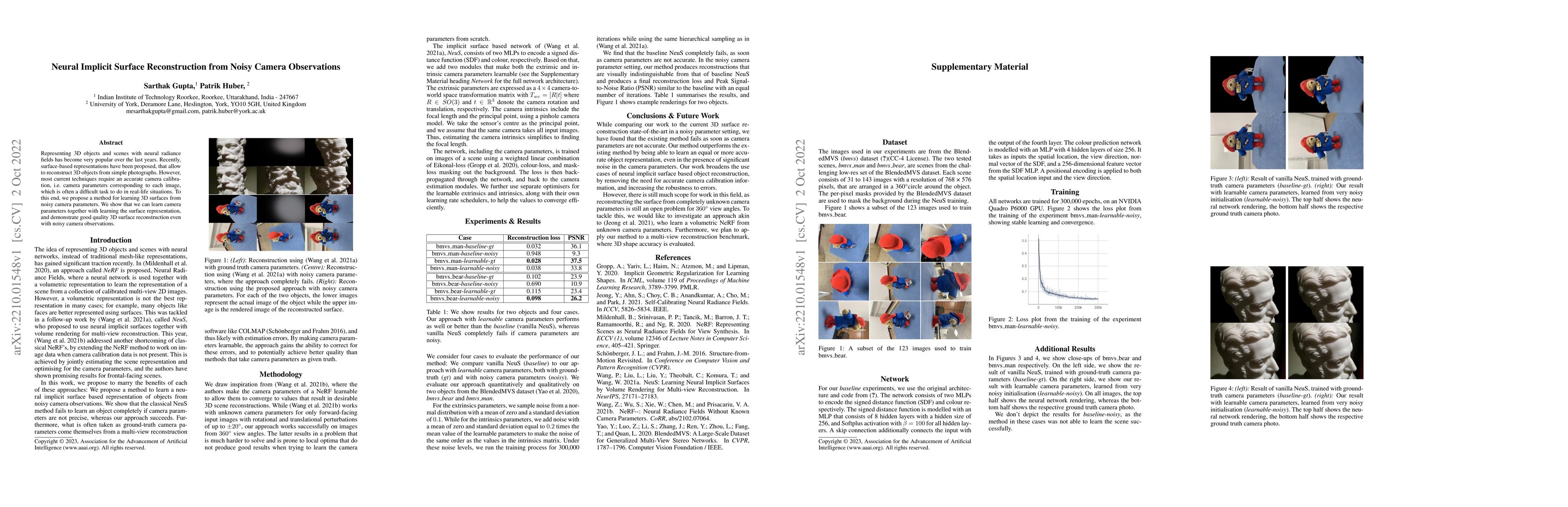 Thumbnail for Neural Implicit Surface Reconstruction from Noisy Camera Observations