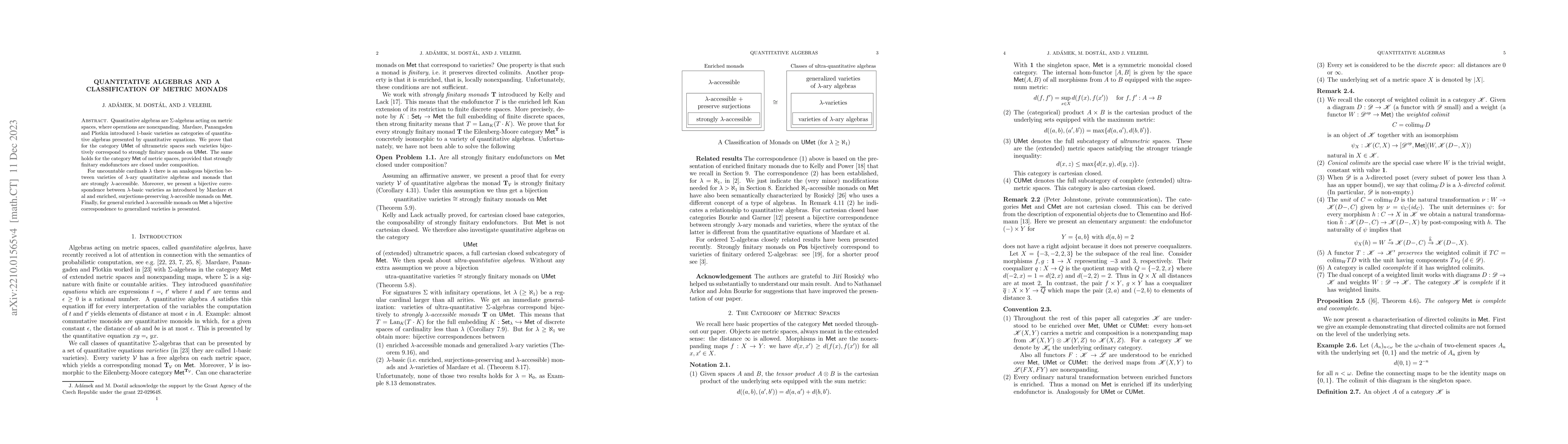 Thumbnail for Quantitative Algebras and a Classification of Metric Monads