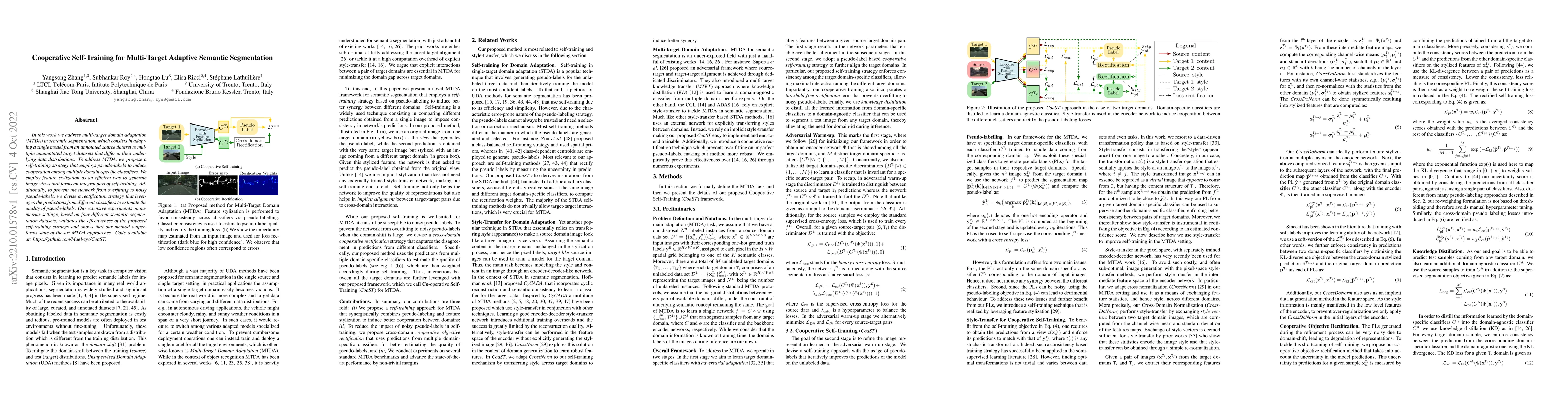 Thumbnail for Cooperative Self-Training for Multi-Target Adaptive Semantic
  Segmentation
