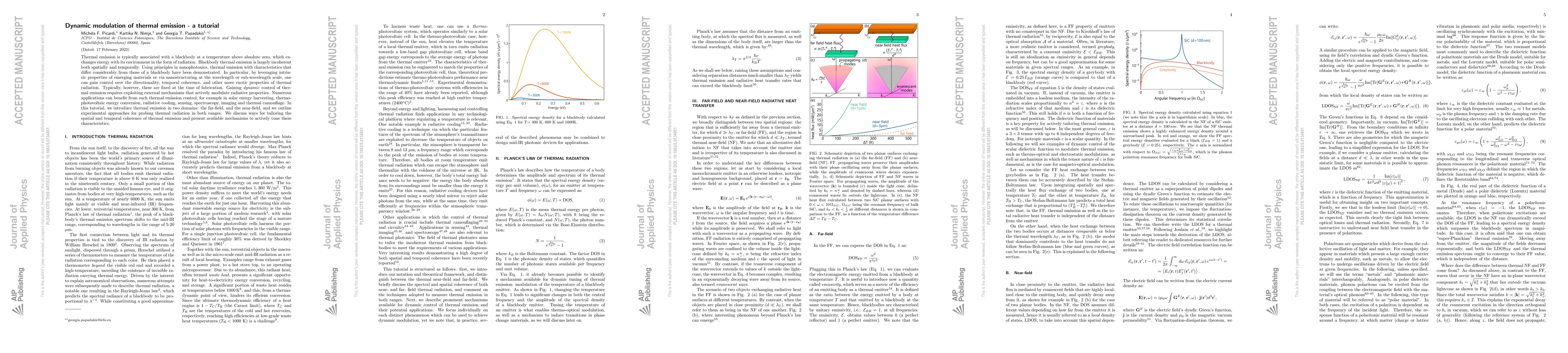 Thumbnail for Dynamic modulation of thermal emission -- a Tutorial